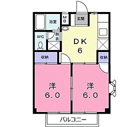 セピアコートSATO 2DKの間取図画像