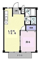 シティハイツ佐藤3 1LDKの間取図画像