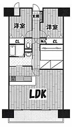 ペルル日明 2SLDKの間取図画像