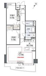 ワコーレ所沢ヴェルシード 2LDKの間取図画像