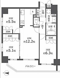 アイディーコート所沢ブリエ 3LDKの間取図画像