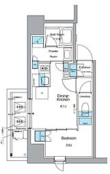 都営大江戸線 新御徒町駅 徒歩5分の賃貸マンション 4階1DKの間取り