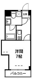 サンリバーハイツ 1Kの間取図画像