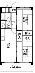ファミール楊子 2DKの間取図画像