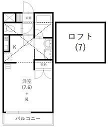 ララヒルズPART1 ワンルームの間取図画像