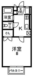 パークウッドK2 1Kの間取図画像