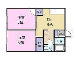 HouseAi 2DKの間取図画像