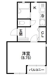 ユーフォルム 1Kの間取図画像