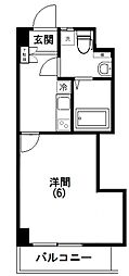 サンリバーハイツ 1Kの間取図画像