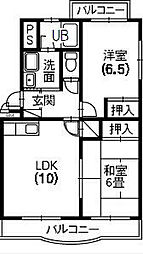コンフォート 2LDKの間取図画像