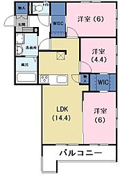 エルタンジュ 3LDKの間取図画像