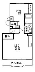 ソシアリバーシティー 1LDKの間取図画像