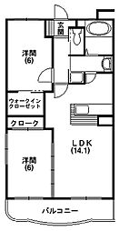 エスペランサ 2LDKの間取図画像