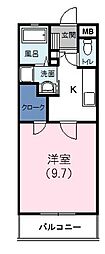ポルト 1Kの間取図画像