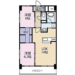 Citygarden幸 2LDKの間取図画像