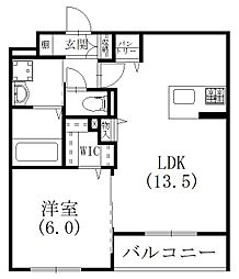 エトワール 1LDKの間取図画像