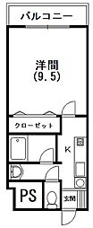 アルシェ浜松 1Kの間取図画像