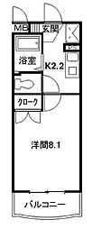 あぷと文丘 1Kの間取図画像