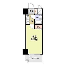 シティアリーナ阿波座西 1Kの間取図画像
