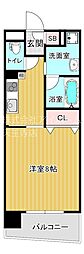シティスパイア美章園 1Kの間取図画像