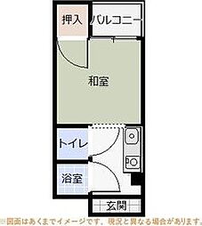 パークハイツあびこ 1Kの間取図画像