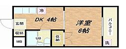 Y'sマンション 1DKの間取図画像