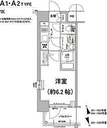 エスリード大阪LIVRE 1Kの間取図画像