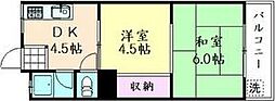 シャルム冨士 2DKの間取図画像