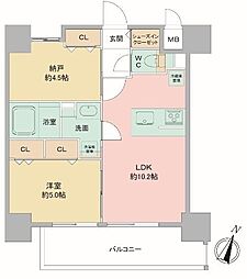 Louis Residence弁天町 1SLDKの間取図画像