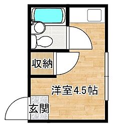 西今川728ハイツ ワンルームの間取図画像