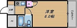 フェリーチェ帝塚山 ワンルームの間取図画像