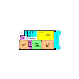 プランドールむつみ 2LDKの間取図画像