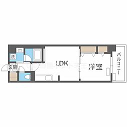 グランセジュール大国町 1LDKの間取図画像