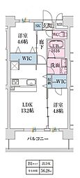 スプランディッド難波VII 2LDKの間取図画像