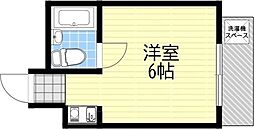 グランシャトー北加賀屋 ワンルームの間取図画像