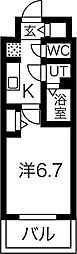 ファステート難波WESTパーク 1Kの間取図画像