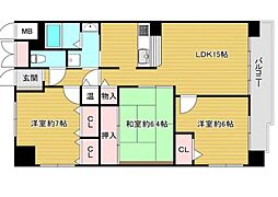 コアシティ心斎橋東 3LDKの間取図画像
