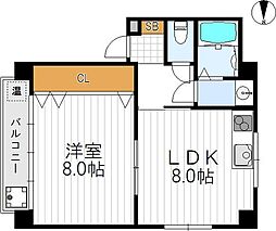 畑中マンション 1LDKの間取図画像