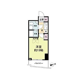 セレニテ難波プリエ 1Kの間取図画像