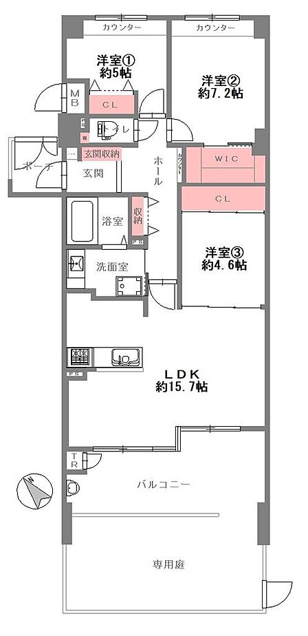 3LDK 間取り