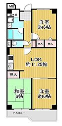 守口ハイライフA棟 3LDKの間取図画像