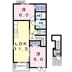 ラグーナB 2LDKの間取図画像