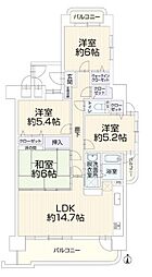 シャトレ愛松ギフ 4LDKの間取図画像