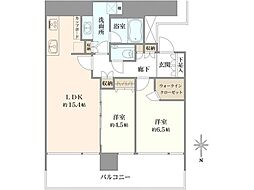 M.M.TOWERSザ・イースト 2LDKの間取図画像