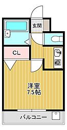アークヒルズ ワンルームの間取図画像