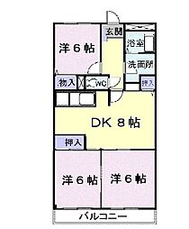 シャルム西之山 3DKの間取図画像