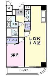 エレガンシア金剛 1LDKの間取図画像