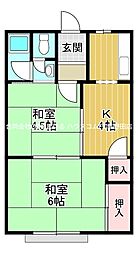 若竹荘 2Kの間取図画像