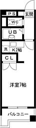 パイン.リバー1 1Kの間取図画像