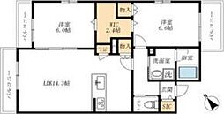 トゥールブランシュM&M1 2LDKの間取図画像